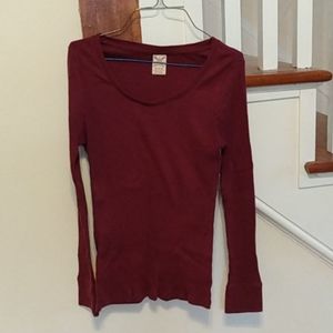 Burgundy ribbed top